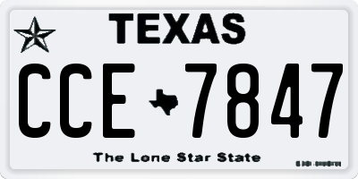 TX license plate CCE7847