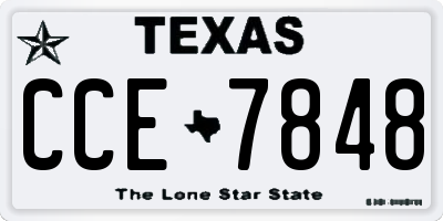 TX license plate CCE7848