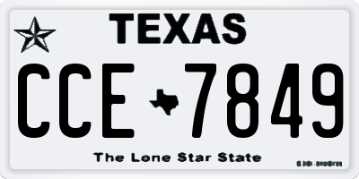 TX license plate CCE7849