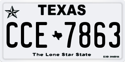 TX license plate CCE7863