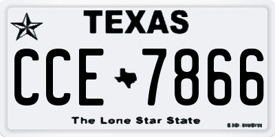 TX license plate CCE7866