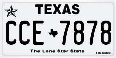 TX license plate CCE7878