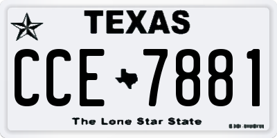 TX license plate CCE7881