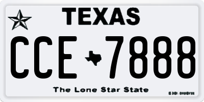TX license plate CCE7888