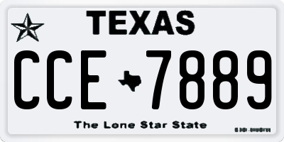 TX license plate CCE7889