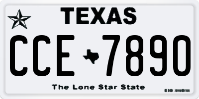 TX license plate CCE7890