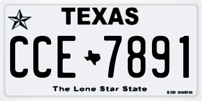 TX license plate CCE7891