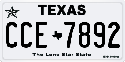 TX license plate CCE7892