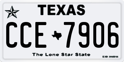 TX license plate CCE7906
