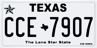 TX license plate CCE7907
