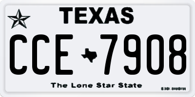 TX license plate CCE7908