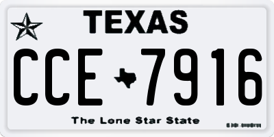 TX license plate CCE7916
