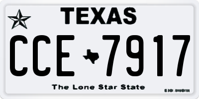 TX license plate CCE7917