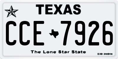 TX license plate CCE7926