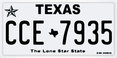 TX license plate CCE7935