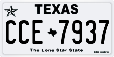 TX license plate CCE7937