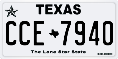 TX license plate CCE7940