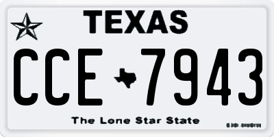 TX license plate CCE7943