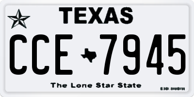 TX license plate CCE7945
