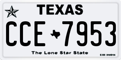 TX license plate CCE7953