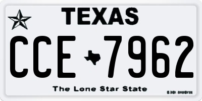 TX license plate CCE7962
