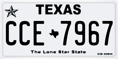 TX license plate CCE7967