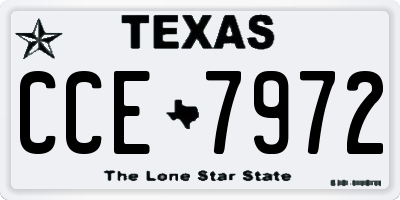 TX license plate CCE7972