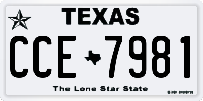 TX license plate CCE7981