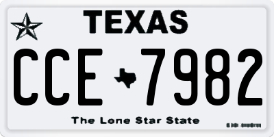 TX license plate CCE7982