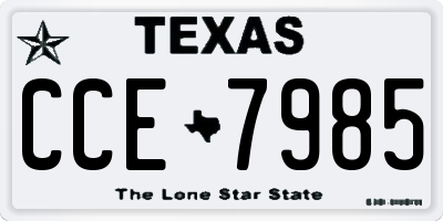 TX license plate CCE7985