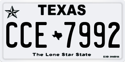 TX license plate CCE7992