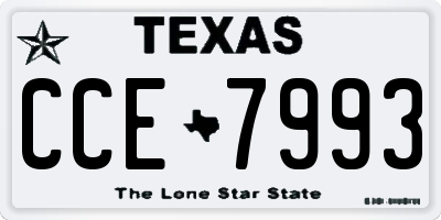 TX license plate CCE7993
