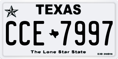 TX license plate CCE7997