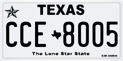 TX license plate CCE8005