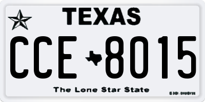 TX license plate CCE8015