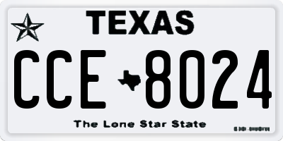 TX license plate CCE8024