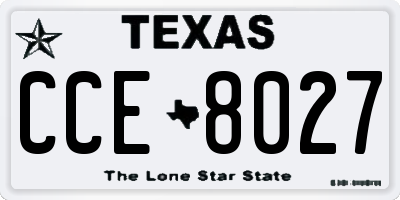 TX license plate CCE8027
