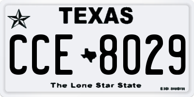TX license plate CCE8029
