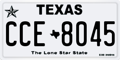 TX license plate CCE8045