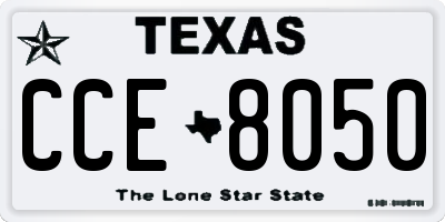 TX license plate CCE8050
