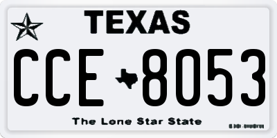 TX license plate CCE8053