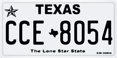 TX license plate CCE8054
