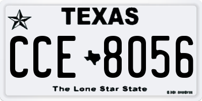 TX license plate CCE8056