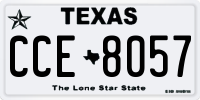 TX license plate CCE8057