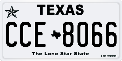 TX license plate CCE8066