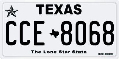 TX license plate CCE8068
