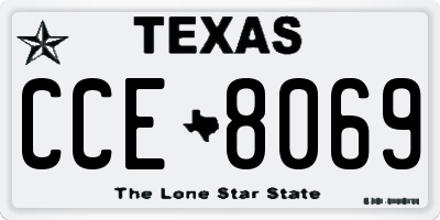 TX license plate CCE8069