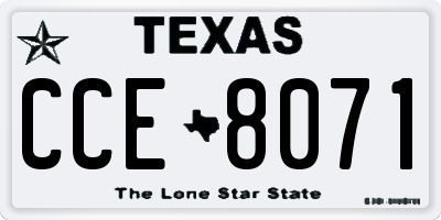 TX license plate CCE8071