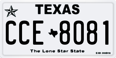 TX license plate CCE8081
