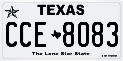 TX license plate CCE8083